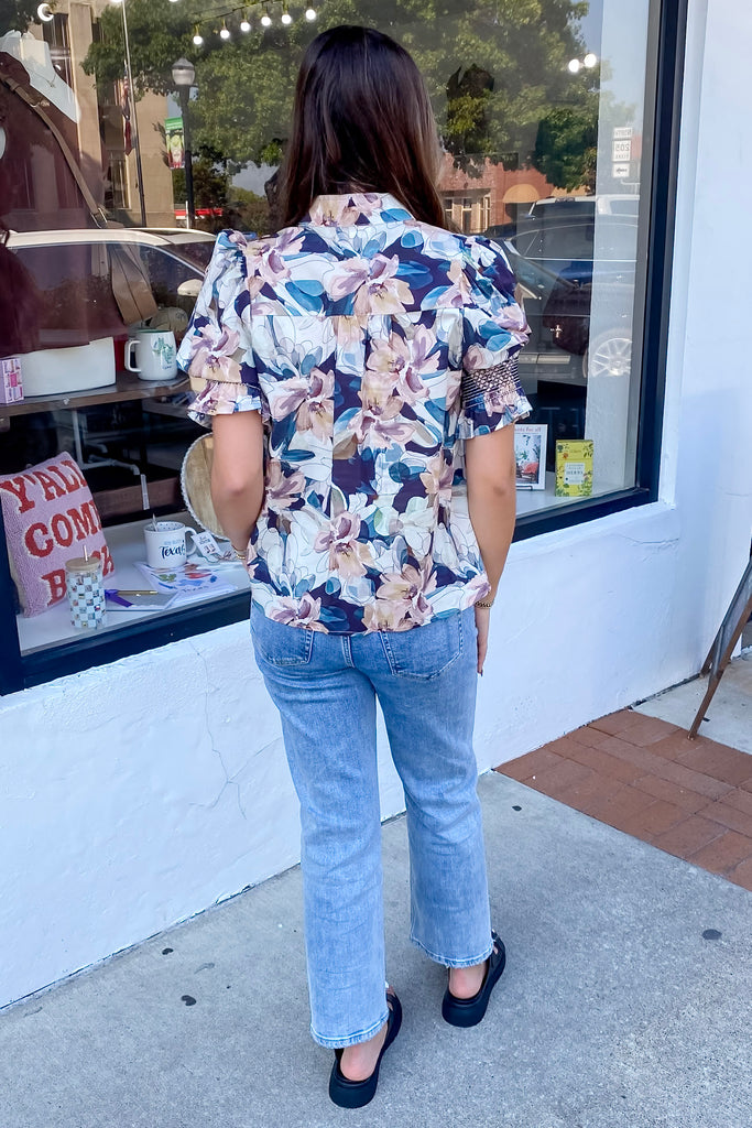 When You Know Watercolor Petal Navy Top - Lyla's: Clothing, Decor & More - Plano Boutique