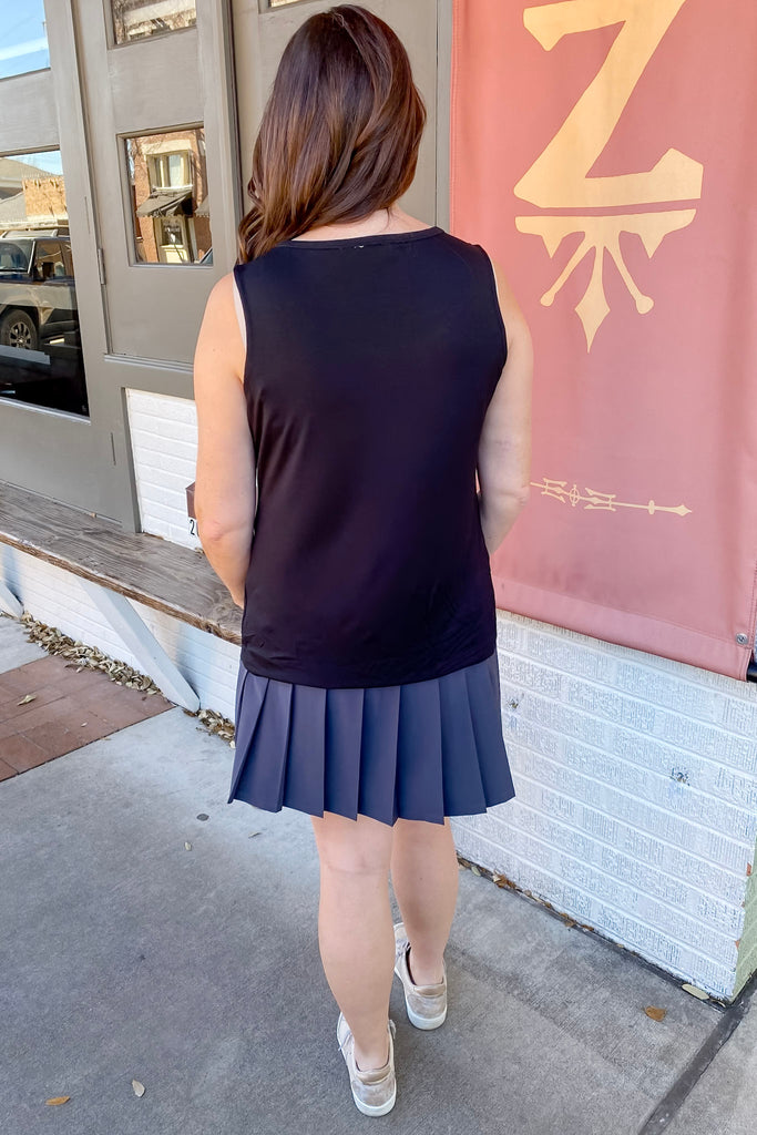 Athleisure Viscose Modal Sleeveless Black Tank - Lyla's: Clothing, Decor & More - Plano Boutique