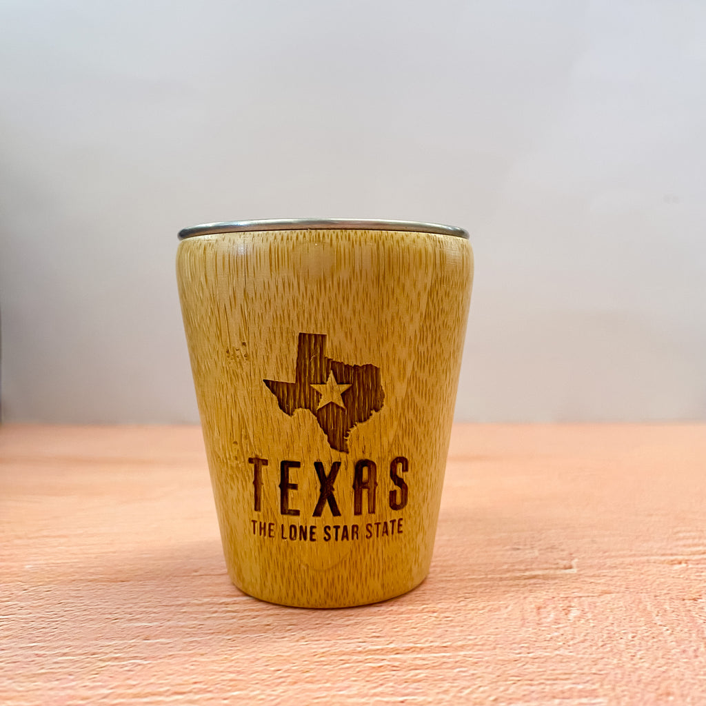 Texas The Lone Star State Bamboo Shot Glass - Lyla's: Clothing, Decor & More - Plano Boutique