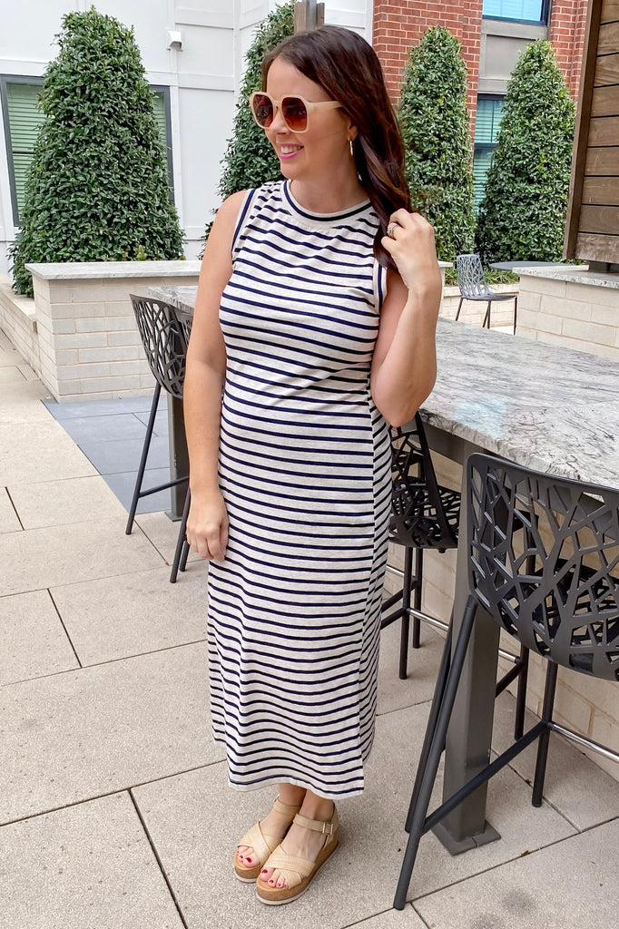 All You Got Striped Midi Dress - Lyla's: Clothing, Decor & More - Plano Boutique