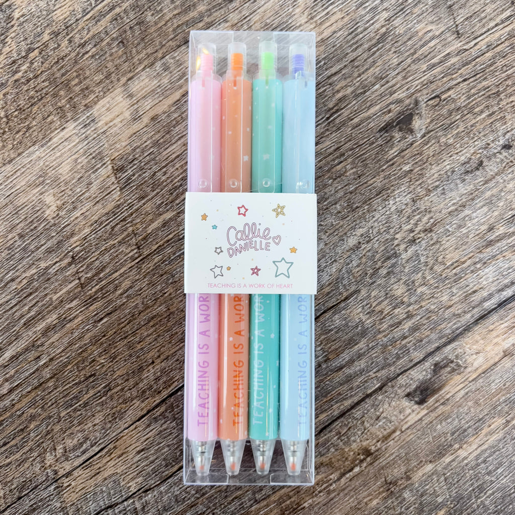 Teaching Is A Work Of Heart Pen Set - Lyla's: Clothing, Decor & More - Plano Boutique
