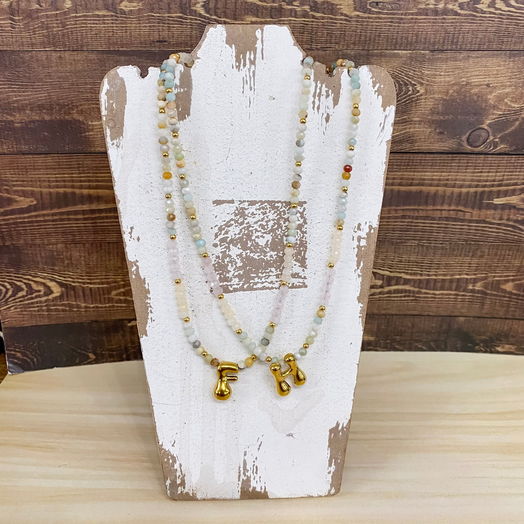 Pastel Bubble Initial Necklace - Lyla's: Clothing, Decor & More - Plano Boutique