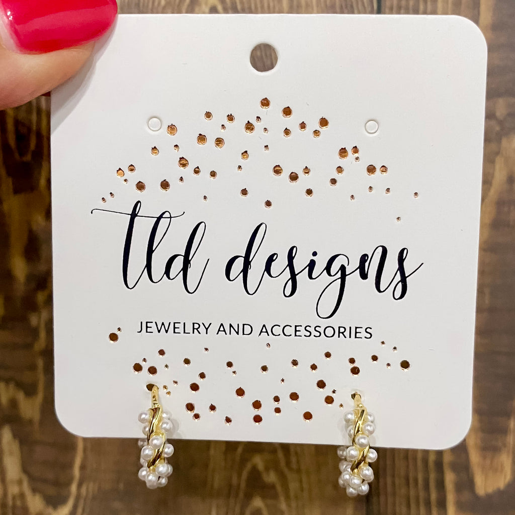 Pearl Woven Gold Hoops - Lyla's: Clothing, Decor & More - Plano Boutique