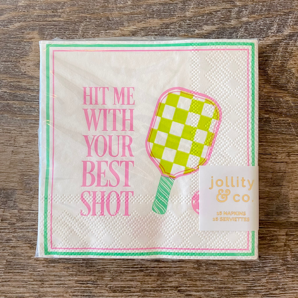 Pickleball Social Club "Hit Me With Your Best Shot" Cocktail Napkins - Lyla's: Clothing, Decor & More - Plano Boutique