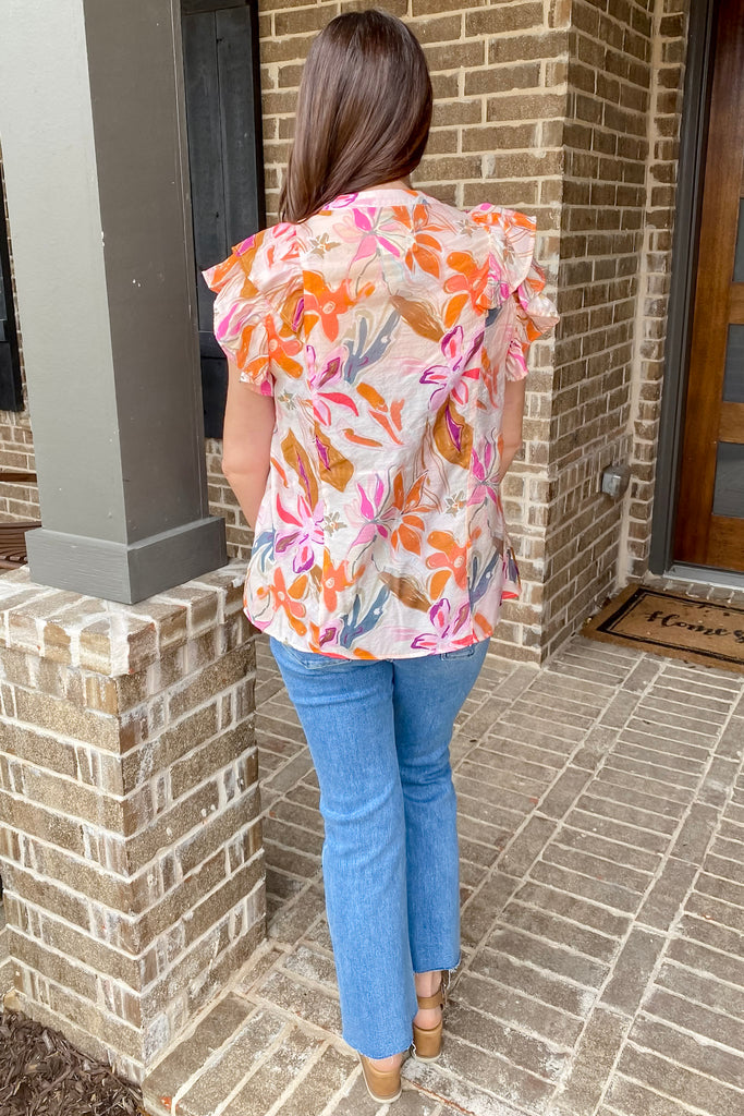 Fields of Hope Abstract Floral Print Pink Top - Lyla's: Clothing, Decor & More - Plano Boutique