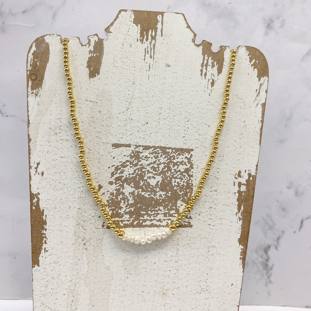 Pearl Accented Beaded Necklace - Lyla's: Clothing, Decor & More - Plano Boutique