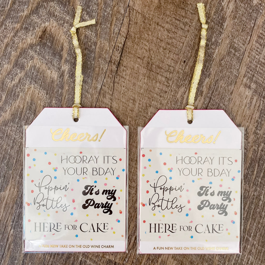 Birthday Party Drink Markers Gift Tag (2 Pack) by GlassTats - Lyla's: Clothing, Decor & More - Plano Boutique