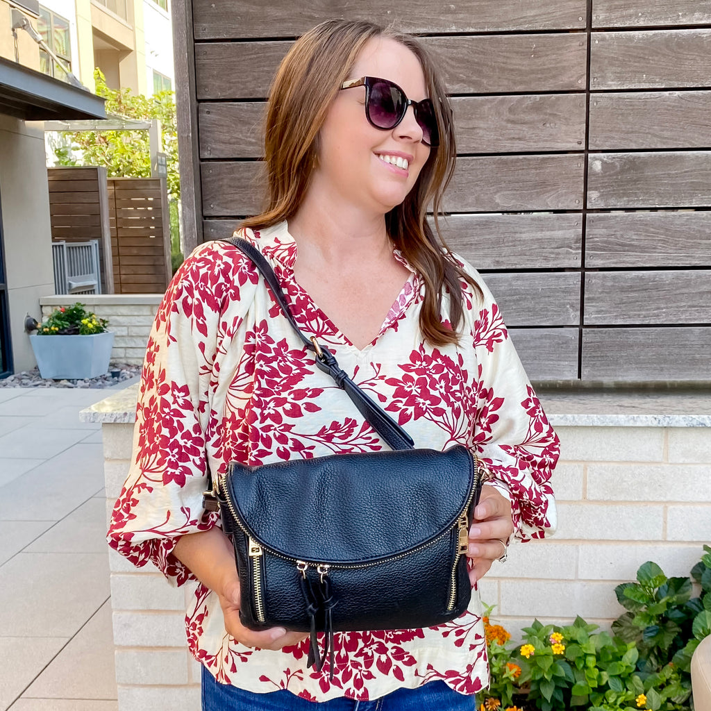 Jen & Co Aubree Flapover Crossbody Bag - Black - Lyla's: Clothing, Decor & More - Plano Boutique