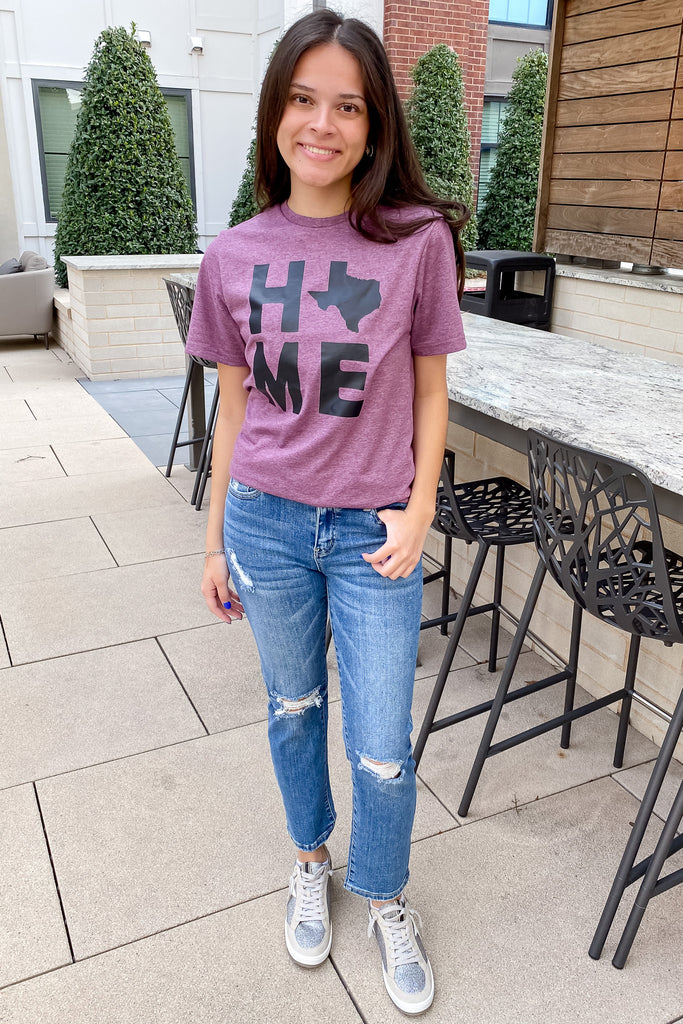 Texas Home Heather Maroon Top - Lyla's: Clothing, Decor & More - Plano Boutique