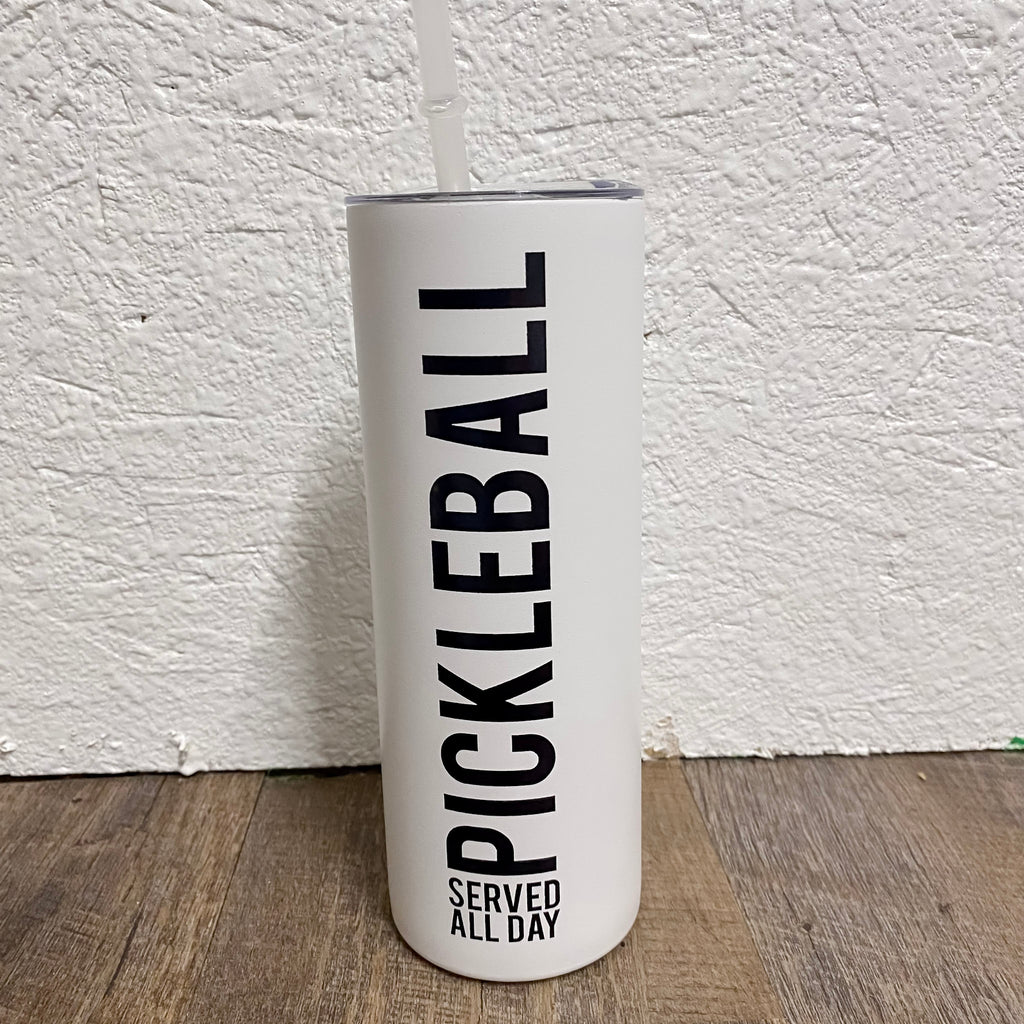 Pickleball Served All Day Skinny Tumbler - Lyla's: Clothing, Decor & More - Plano Boutique