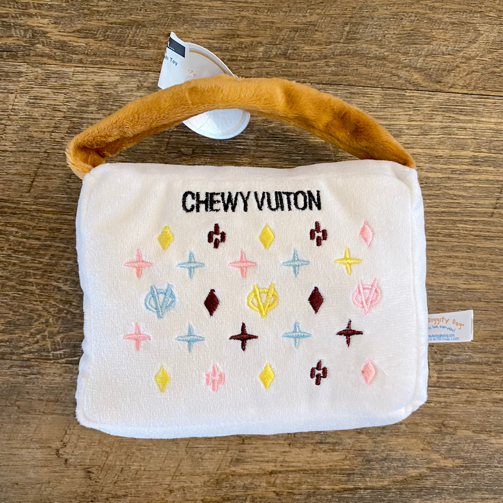 White Chewy Vuiton Large Handbag Plush Toy - Lyla's: Clothing, Decor & More - Plano Boutique