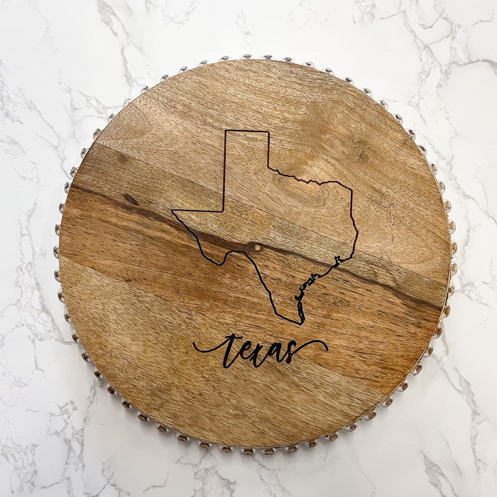 Texas Round Beaded Board - Lyla's: Clothing, Decor & More - Plano Boutique