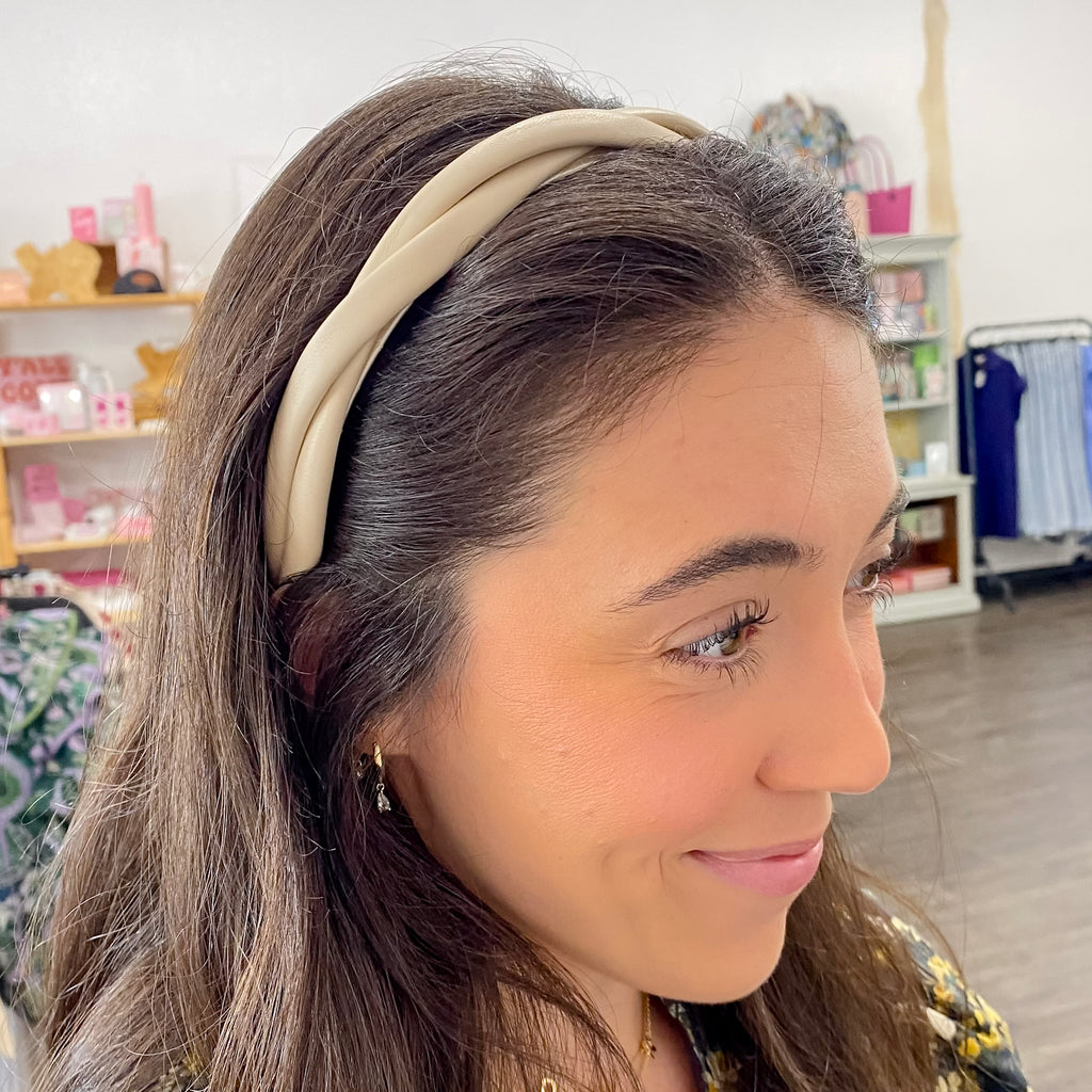 Faux Leather Twist Headband - Lyla's: Clothing, Decor & More - Plano Boutique
