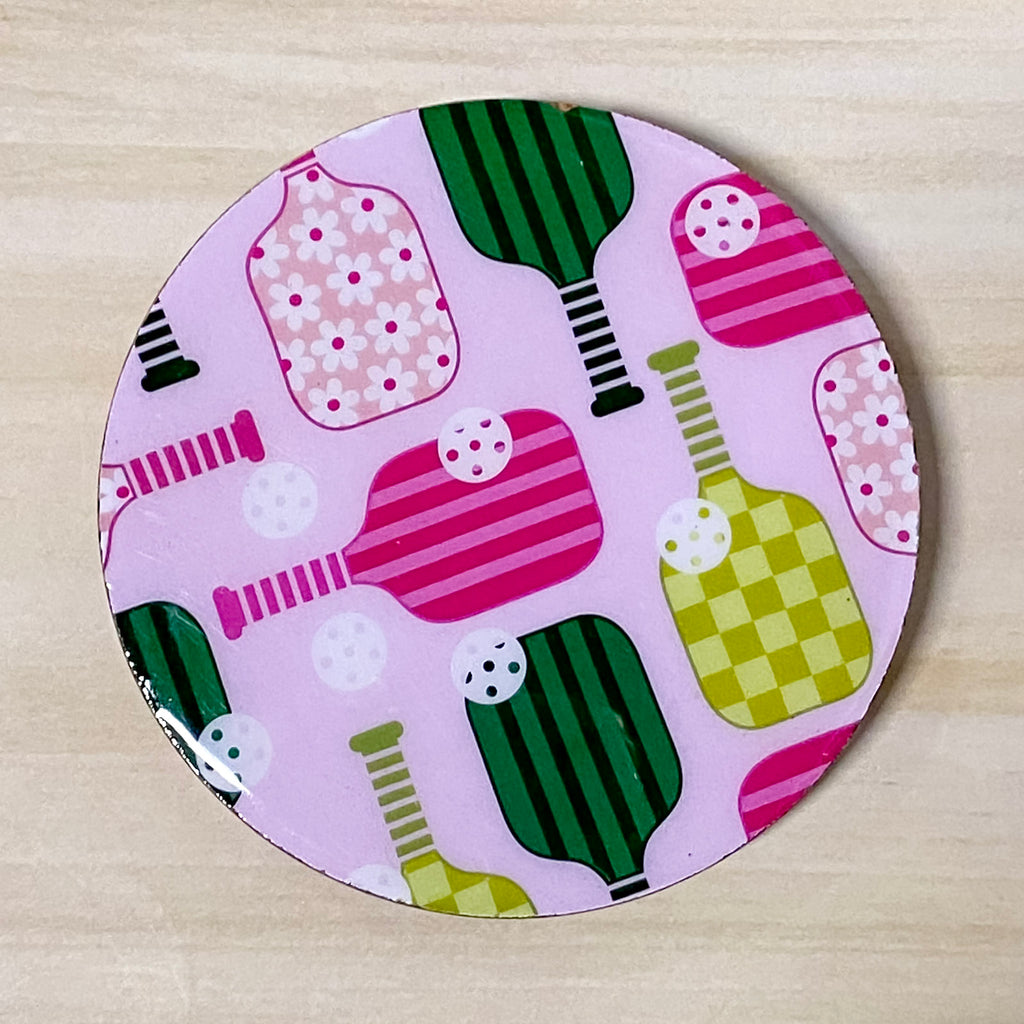 Pickleball Party Wood Enamel Coaster - Lyla's: Clothing, Decor & More - Plano Boutique