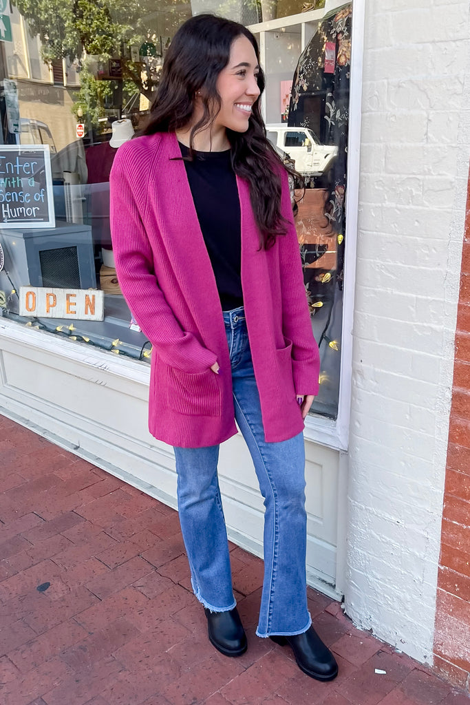Bubblegum Cozy Magenta Cardigan - Lyla's: Clothing, Decor & More - Plano Boutique