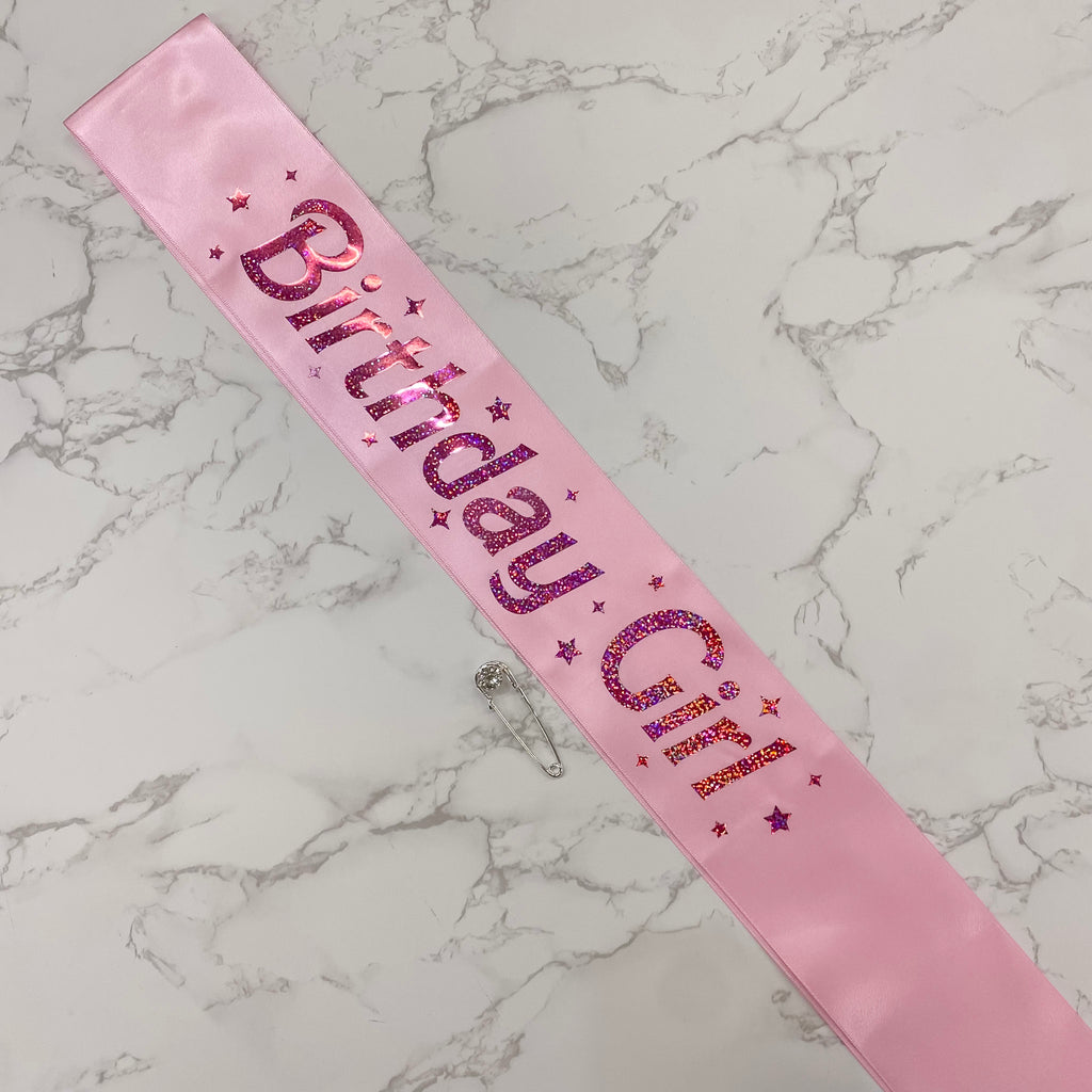 Pink Birthday Girl Sash by XO Fetti - Lyla's: Clothing, Decor & More - Plano Boutique