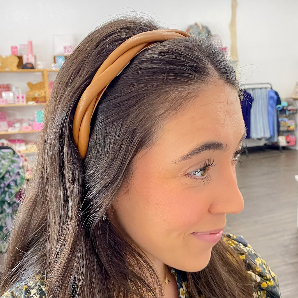 Faux Leather Twist Headband - Lyla's: Clothing, Decor & More - Plano Boutique