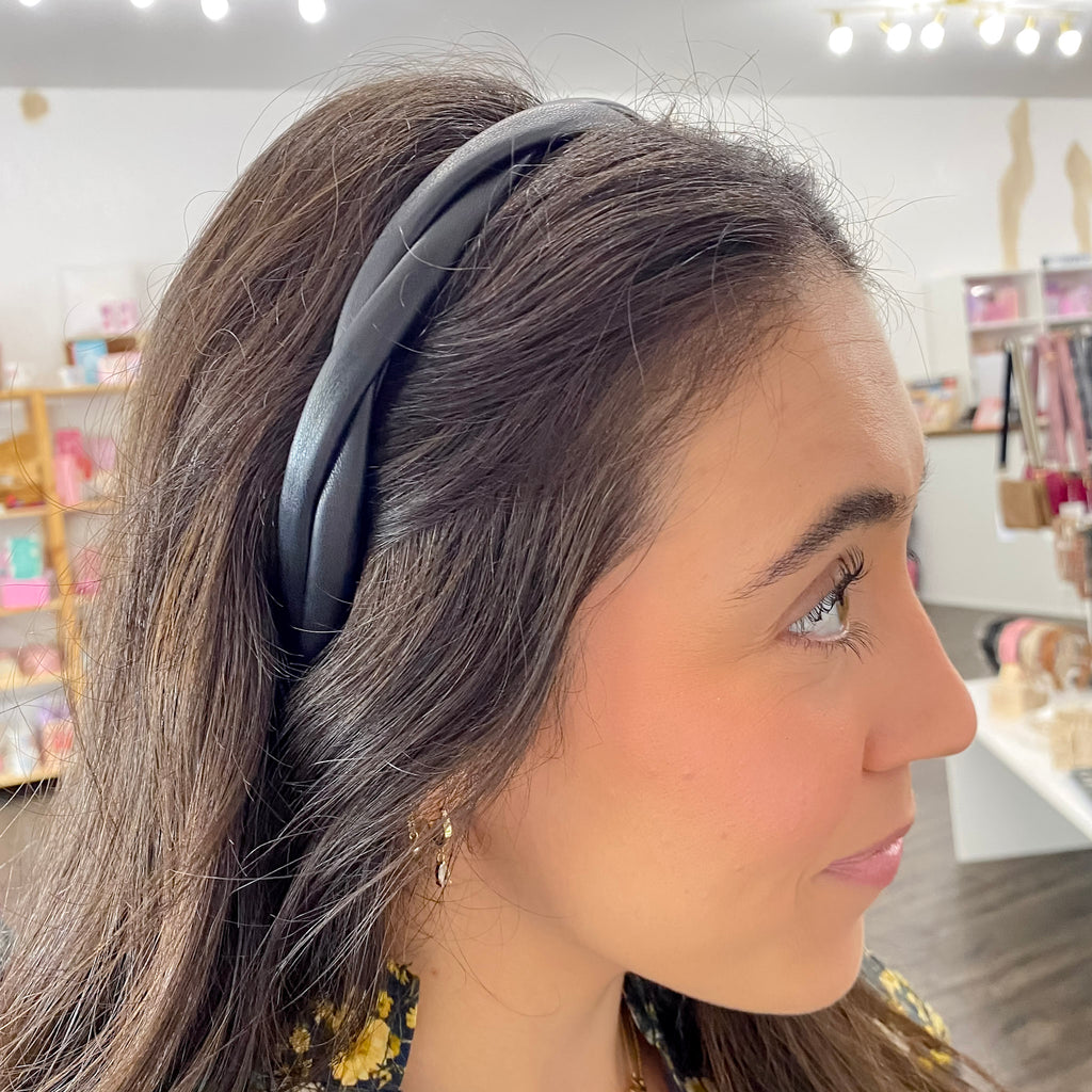 Faux Leather Twist Headband - Lyla's: Clothing, Decor & More - Plano Boutique