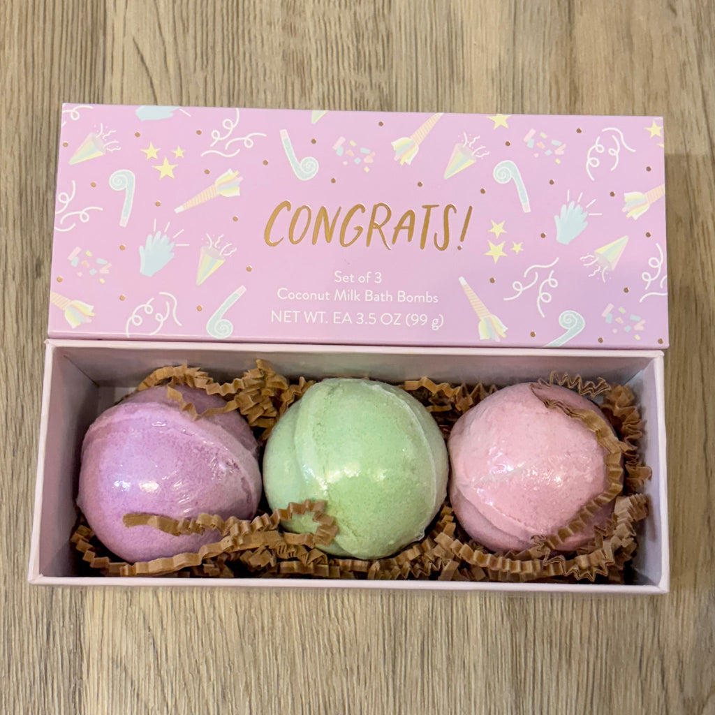 Cait & Co Congrats Bath Bomb Gift Set - Lyla's: Clothing, Decor & More - Plano Boutique