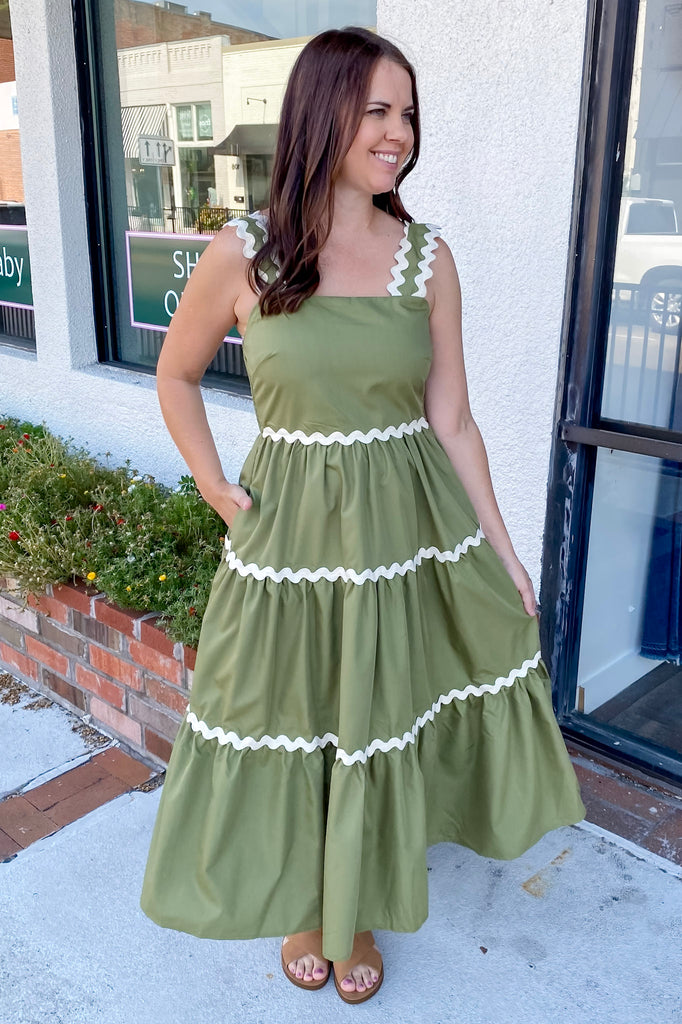 Autumn Leaf Fern Midi Dress - Lyla's: Clothing, Decor & More - Plano Boutique