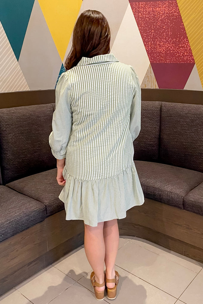 Grow Together Striped Sage Dress - Lyla's: Clothing, Decor & More - Plano Boutique