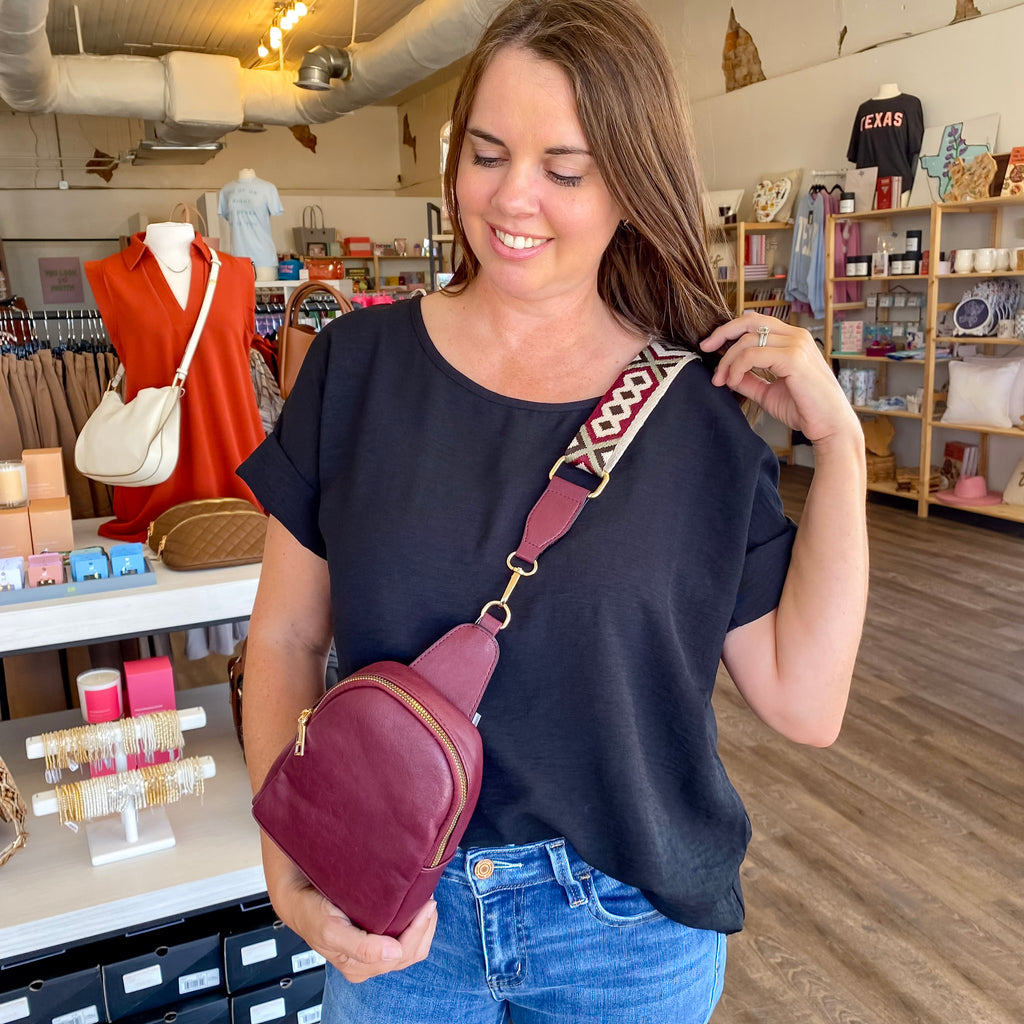 Jen & Co Ellen Crossbody Purse - Merlot - Lyla's: Clothing, Decor & More - Plano Boutique