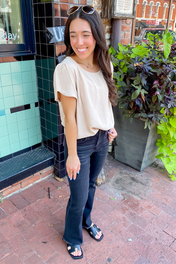 Wonder About You Sand Top - Lyla's: Clothing, Decor & More - Plano Boutique