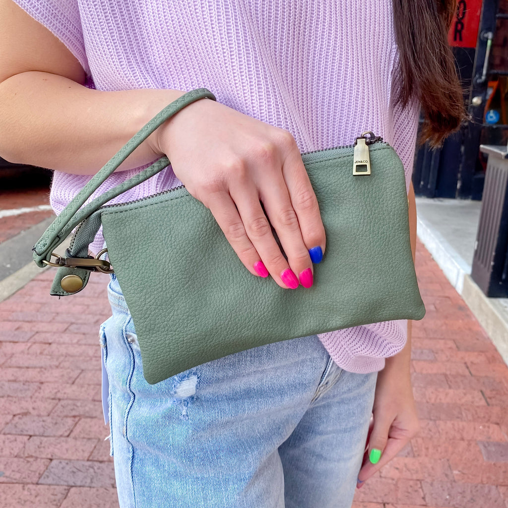 Jen & Co Riley Crossbody Handbag - Army Green - Lyla's: Clothing, Decor & More - Plano Boutique