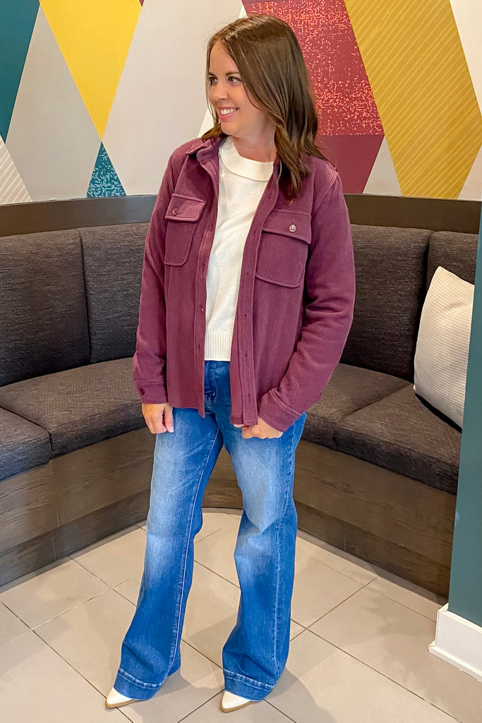All My Life Plum Shacket - Lyla's: Clothing, Decor & More - Plano Boutique
