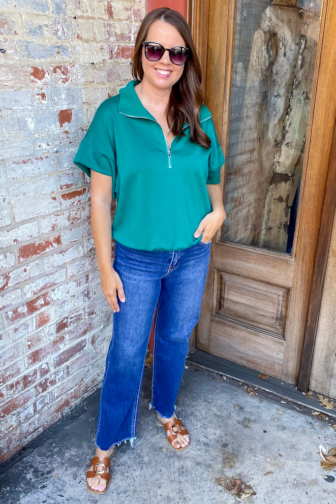 Victoria Love So True High Rise Uneven Raw Hem Crop Straight Jeans by Vervet - Lyla's: Clothing, Decor & More - Plano Boutique