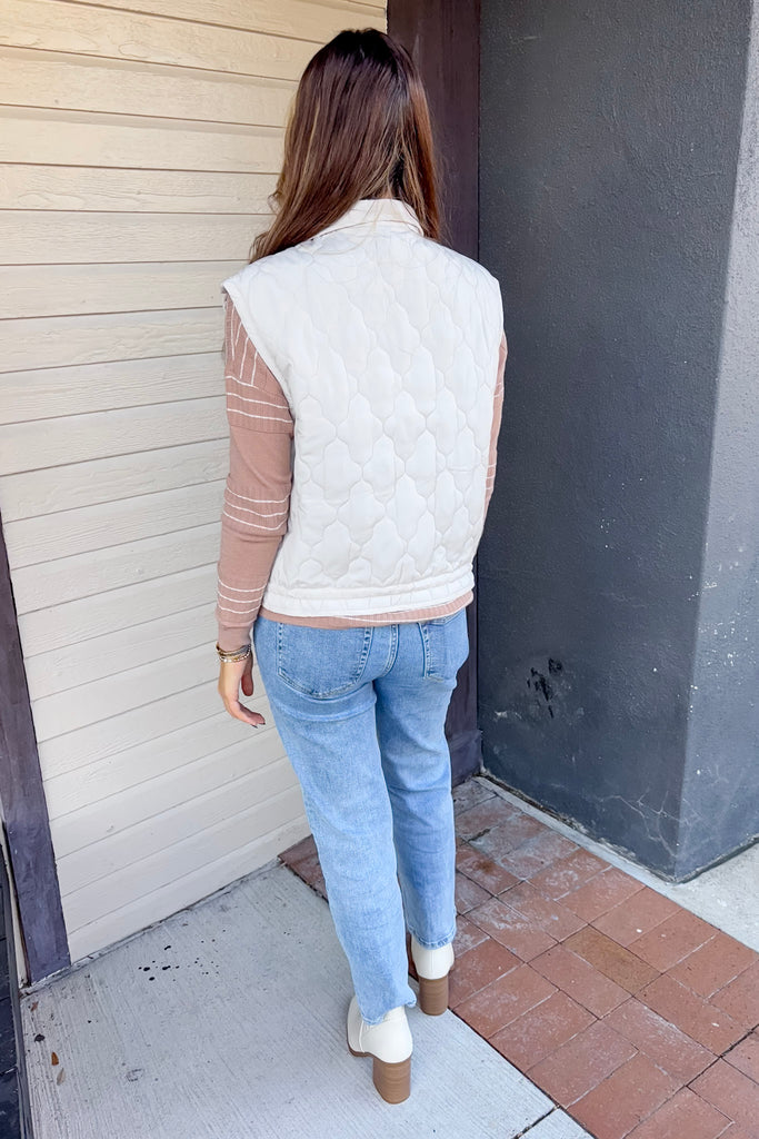 Snowfall Drop Quilted Champagne Vest - Lyla's: Clothing, Decor & More - Plano Boutique