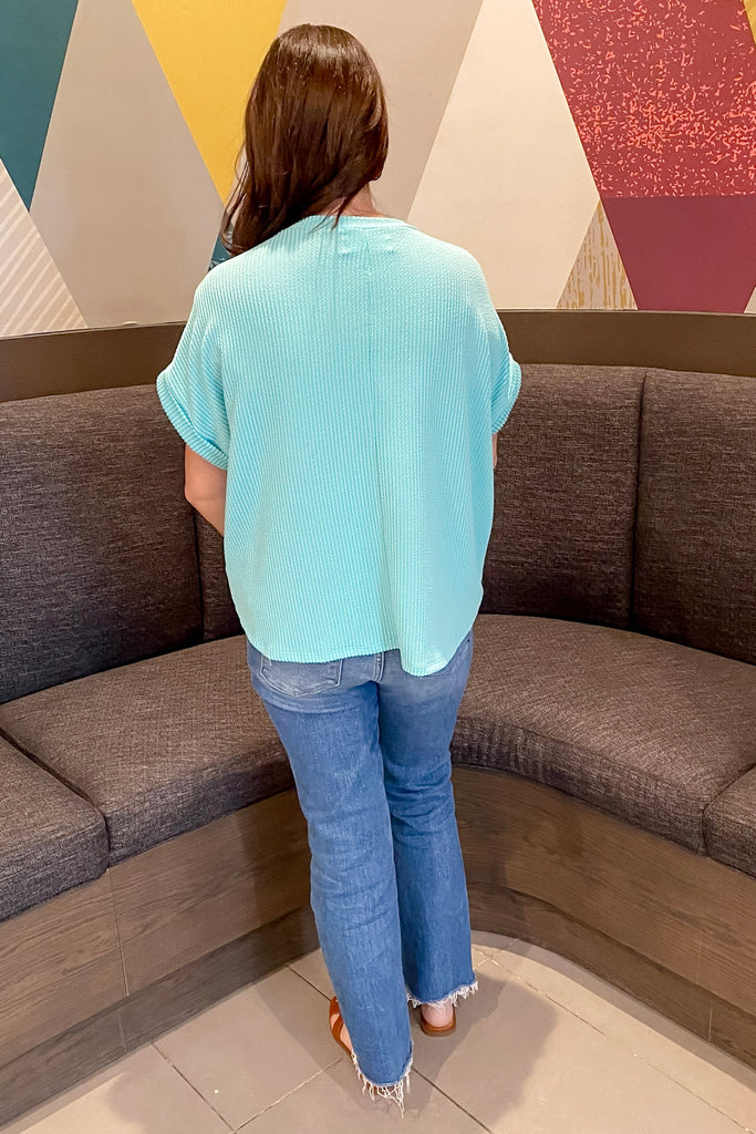 Texas Corduroy Graphic Aqua Short Sleeve Top - Lyla's: Clothing, Decor & More - Plano Boutique