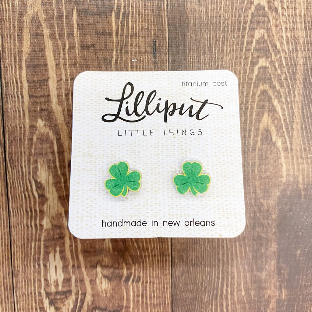 Shamrock Earrings by Lilliput Little Things - Lyla's: Clothing, Decor & More - Plano Boutique