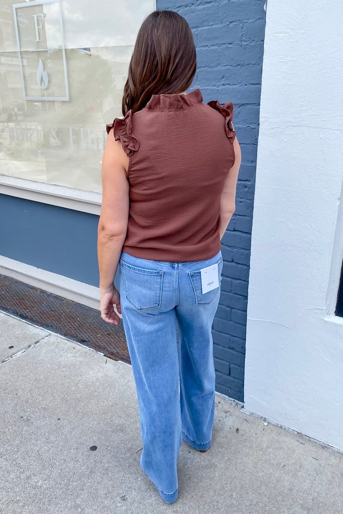 Olivia Elatedly Super High Rise Tie Waist Trouser Wide Leg Jeans by Vervet - Lyla's: Clothing, Decor & More - Plano Boutique