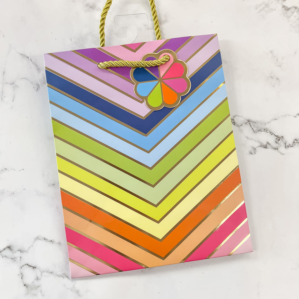 Razzle and Dazzle Stripes Gift Bag - Small - Lyla's: Clothing, Decor & More - Plano Boutique