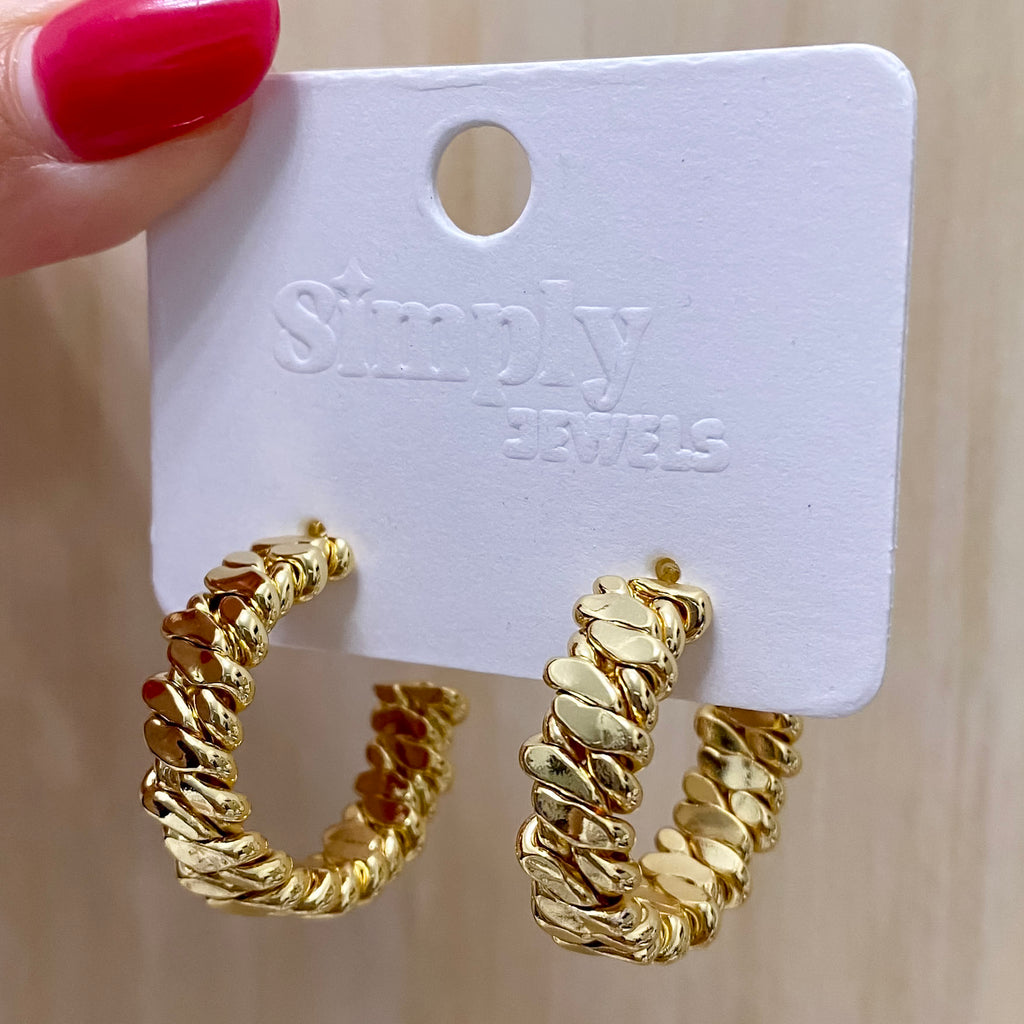 Textured Gold Hoop Studs - Lyla's: Clothing, Decor & More - Plano Boutique