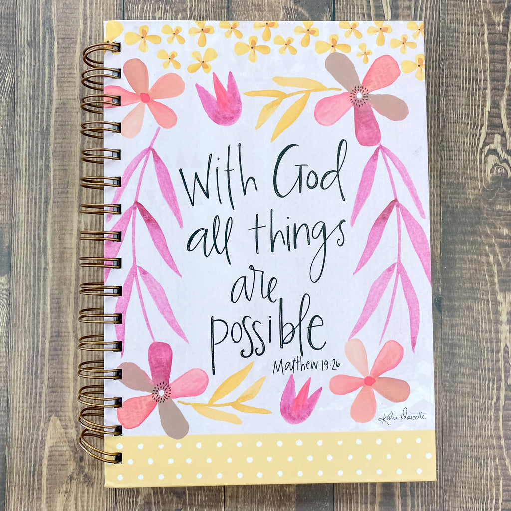 With God All Things Are Possible Wire Journal - Lyla's: Clothing, Decor & More - Plano Boutique