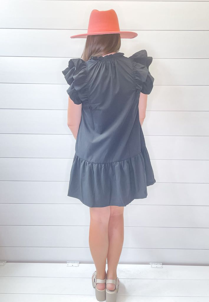 Best Life Ruffle Black Dress - Lyla's: Clothing, Decor & More - Plano Boutique