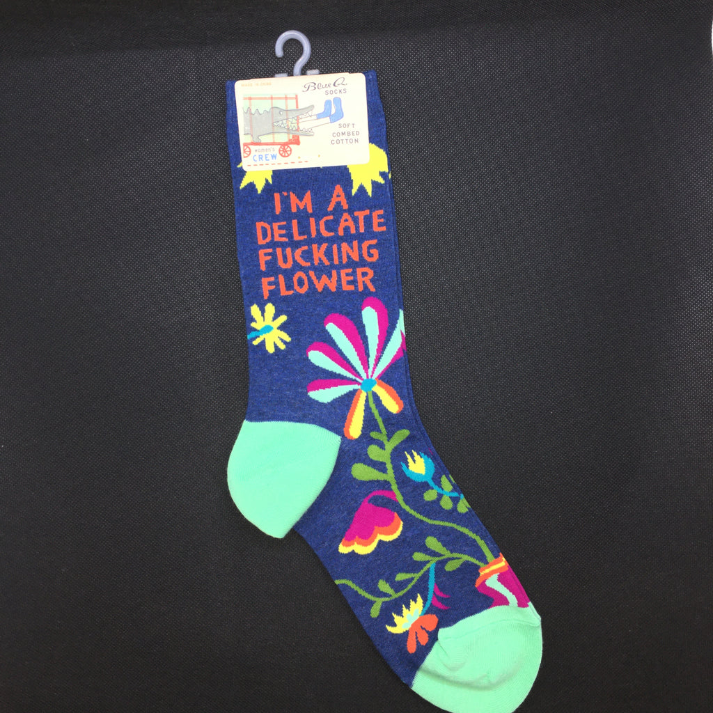 I'm A Delicate Fucking Flower Ladies Socks - Lyla's: Clothing, Decor & More - Plano Boutique