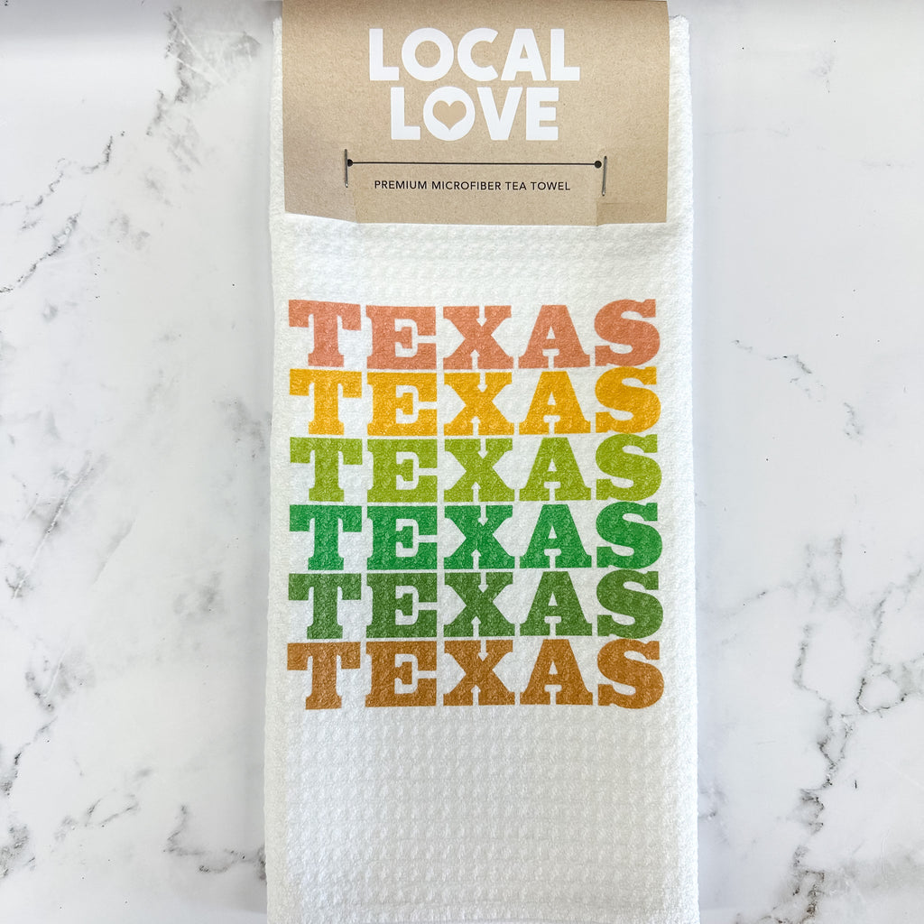 Texas Texas Texas Tea Towel - Lyla's: Clothing, Decor & More - Plano Boutique