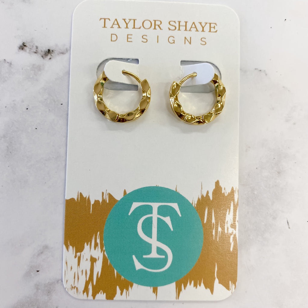 Stella Gold Hoop Earrings by Taylor Shaye - Lyla's: Clothing, Decor & More - Plano Boutique