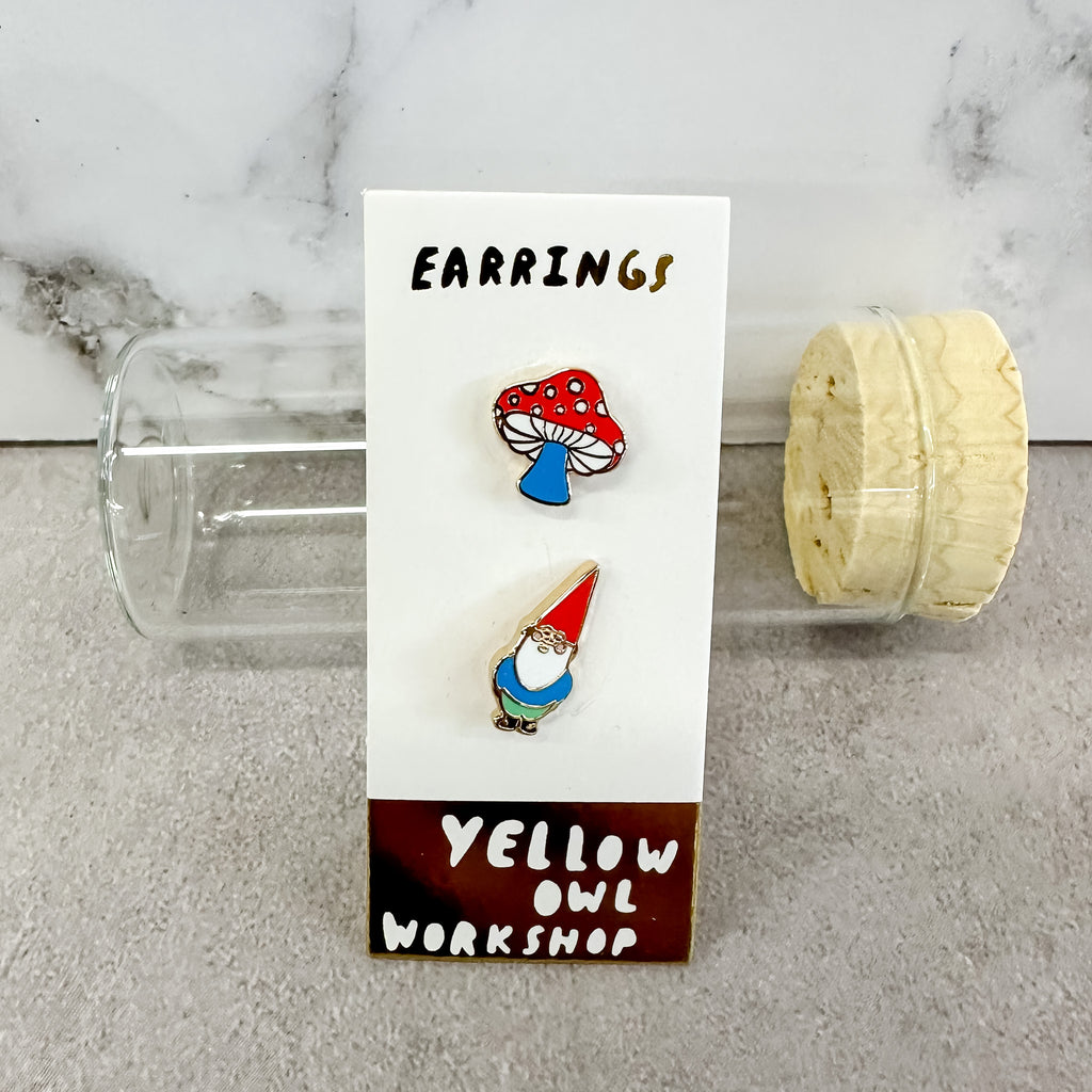 Gnome & Mushroom Earrings by Yellow Owl Workshop - Lyla's: Clothing, Decor & More - Plano Boutique