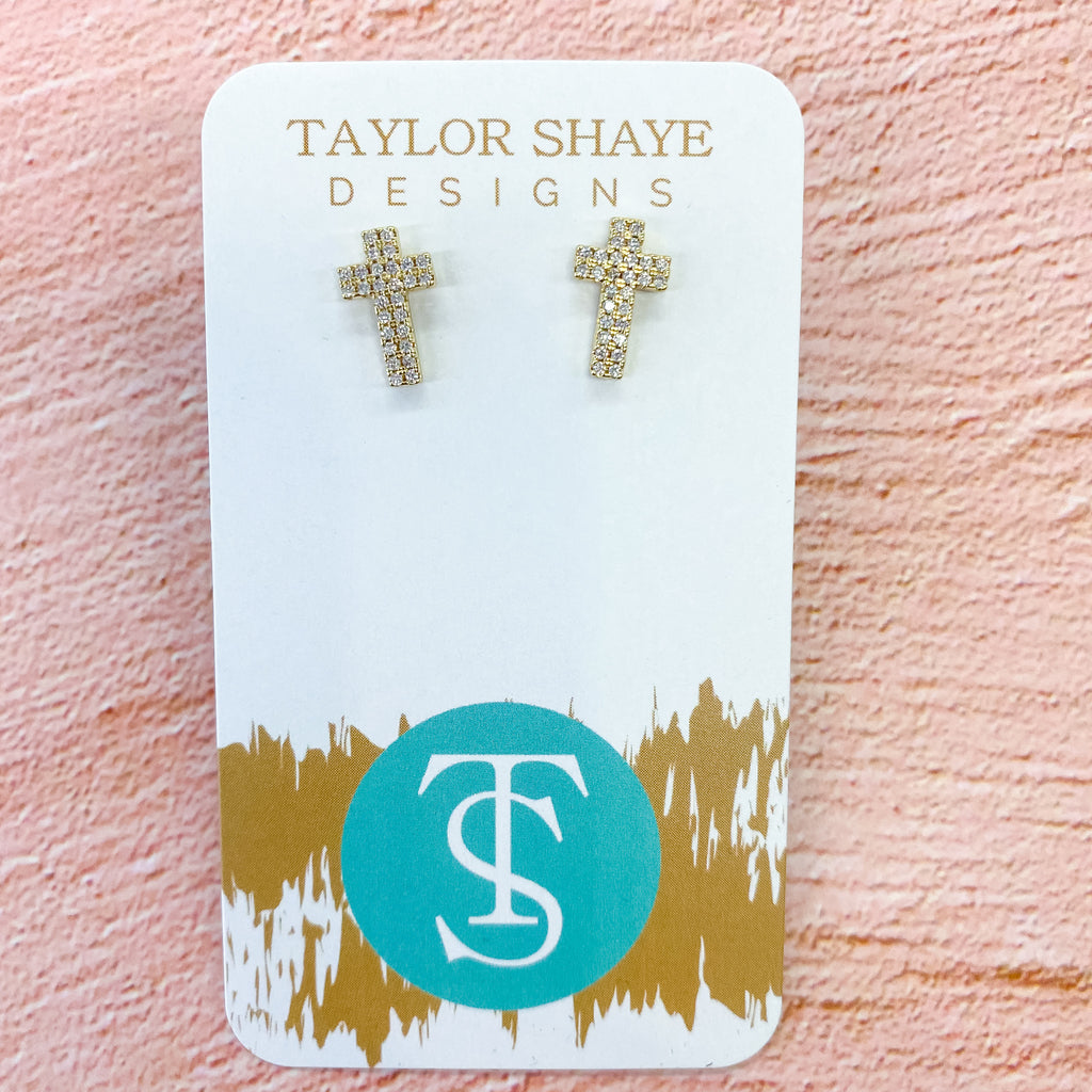 Ruth Cross Stud Earrings by Taylor Shaye - Lyla's: Clothing, Decor & More - Plano Boutique