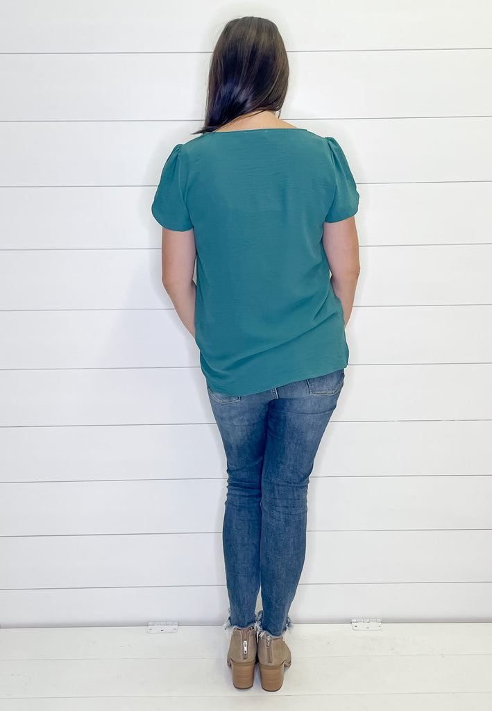 Wonder About You Seafoam Top - Lyla's: Clothing, Decor & More - Plano Boutique