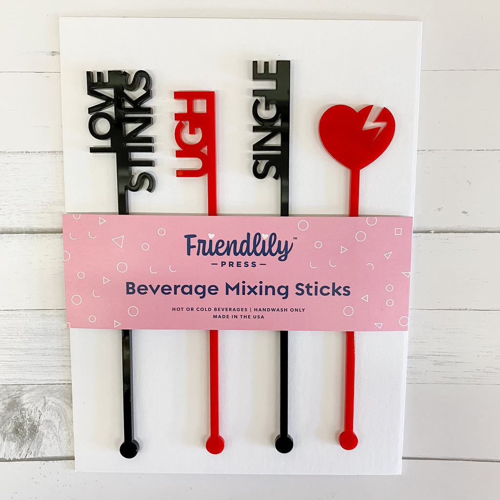 Anti Valentines Day Drink Stirrer by Friendlily Press - Lyla's: Clothing, Decor & More - Plano Boutique