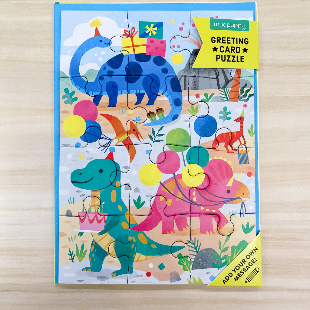 Dino Party Greeting Card Puzzle - Lyla's: Clothing, Decor & More - Plano Boutique