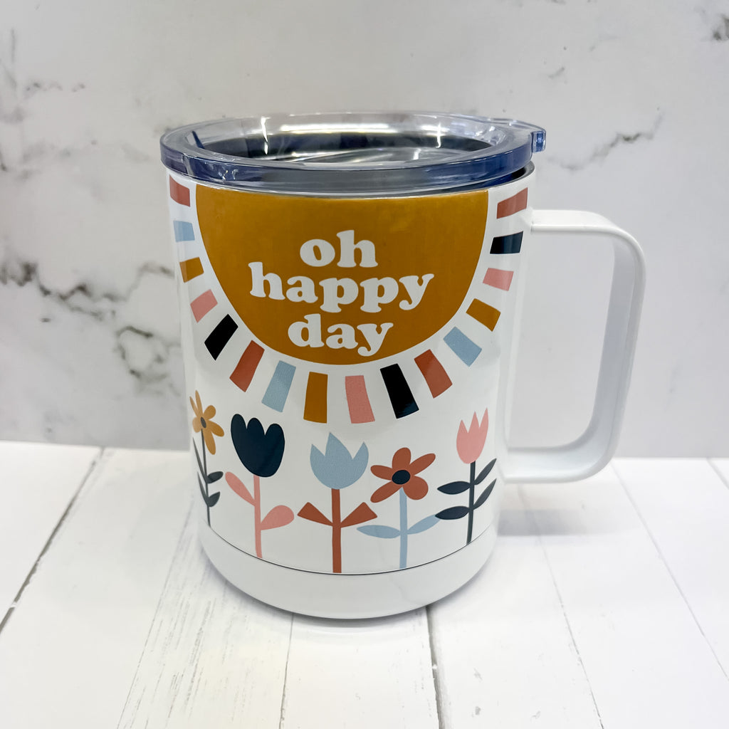 Oh Happy Day Travel Mug - Lyla's: Clothing, Decor & More - Plano Boutique