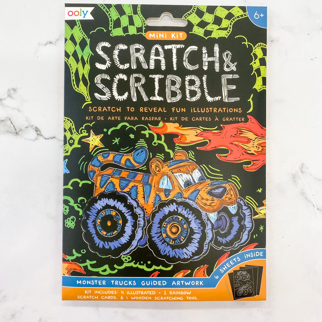 Mini Scratch and Scribble Art Kit: Monster Truck by OOLY - Lyla's: Clothing, Decor & More - Plano Boutique