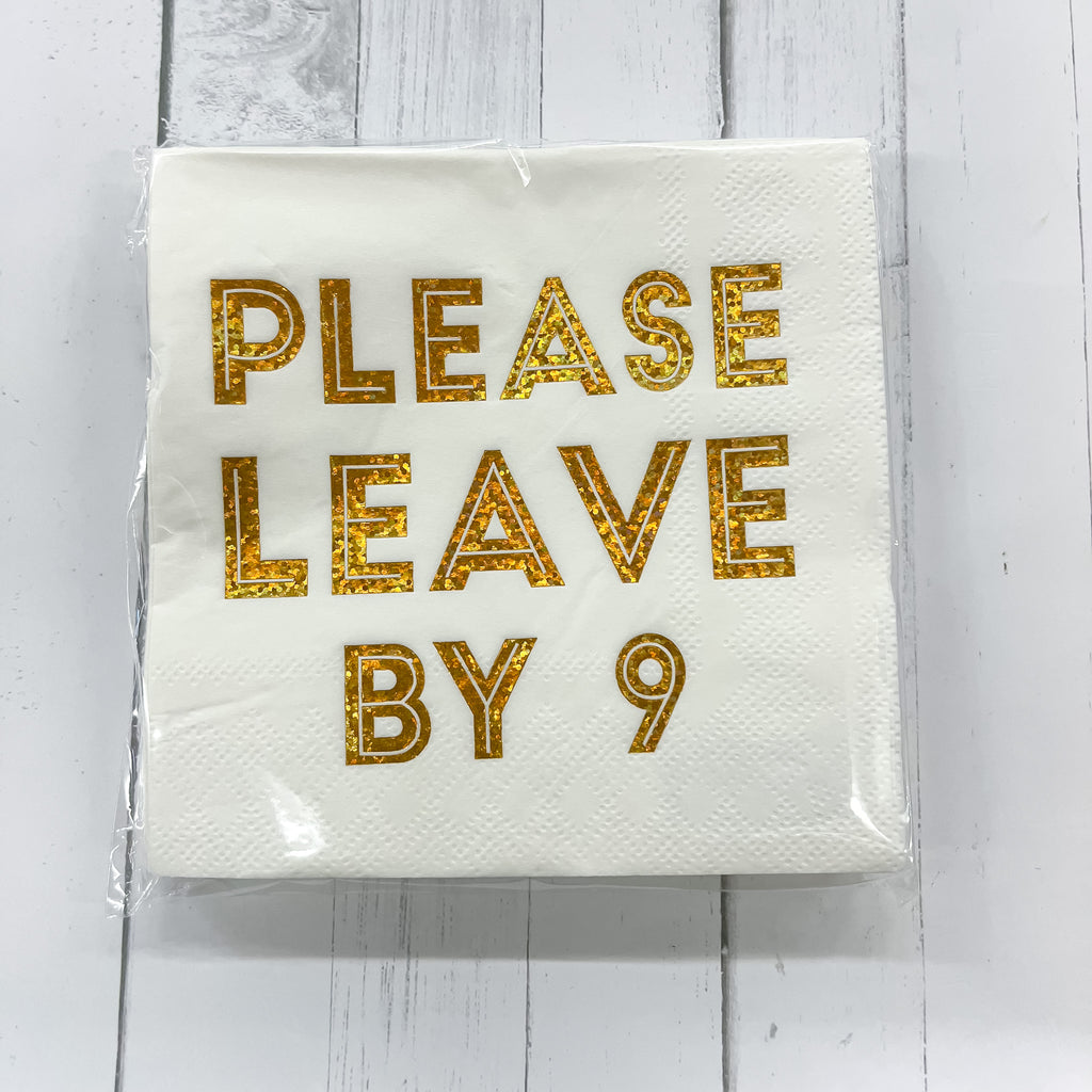 Please Leave by 9 Gold Beverage Napkins - Lyla's: Clothing, Decor & More - Plano Boutique