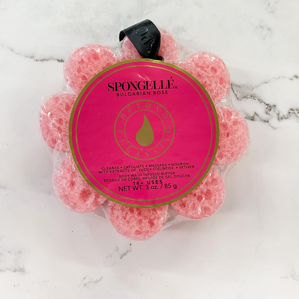 Spongelle Wild Flower Bath Sponge: Bulgarian Rose - Lyla's: Clothing, Decor & More - Plano Boutique